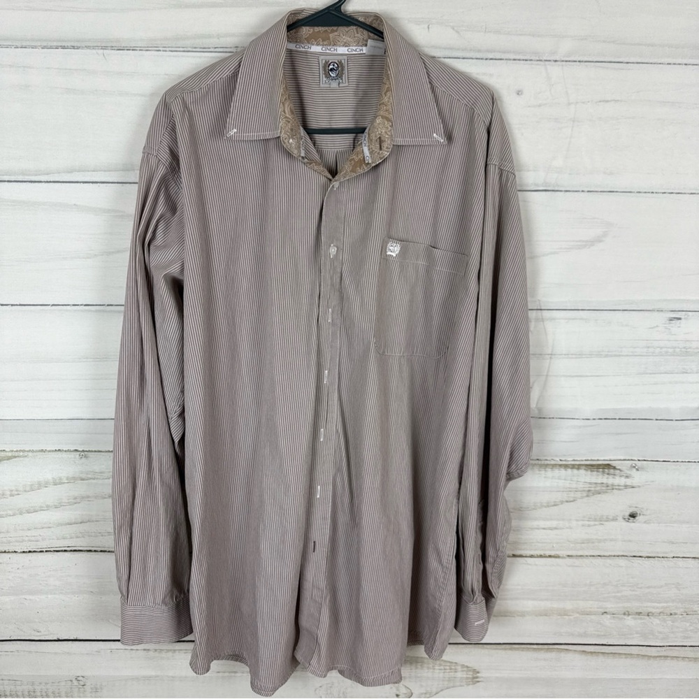 Cinch Men's Casual Button Down Shirt - Taupe